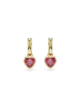 SWAROVSKI - Chroma Heart Red Gold Plated Drop Earrings