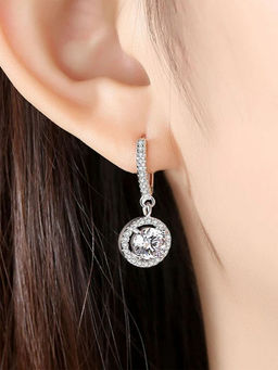 Yellow Chimes - Silver-Toned Contemporary Crystal Drop Earrings