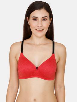 Zivame - Rosaline Fashion Padded Non Wired 3-4th Coverage T-shirt Bra -abarbados Cherry