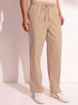 Fabindia - Beige Cotton Comfort Fit Drawstring Pant