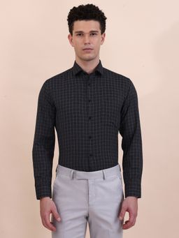 Greenfibre - Black Checked Slim Fit Formal Shirt