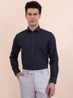 Greenfibre - Blue Cotton Blend Slim Fit Formal Shirt