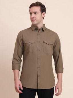 JadeBlue - Brown Solid Casual Shirt