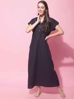 Secret Wish - Womens Blue Cotton Nighty