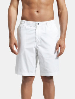Jockey - 1203 Men Super Combed Mercerised Cotton Woven Straight Fit Shorts - White