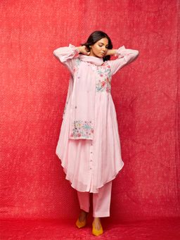 Swati Vijaivargie - Rose Pink Embroidered Stole