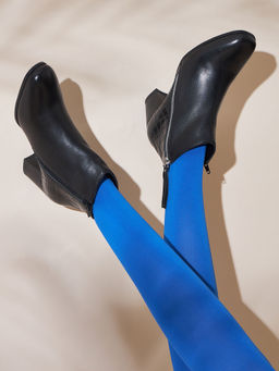 Peach Flores - Olivia Leather Boots-Black