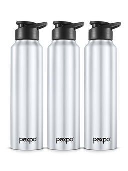 Pexpo - Silver Stainless Steel Vacuum Insulated Flask (Pack of 3) (1000ml)
