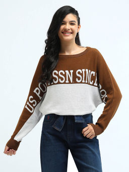 U.S. POLO ASSN. - Raglan Sleeves Colour Blocked Sweater