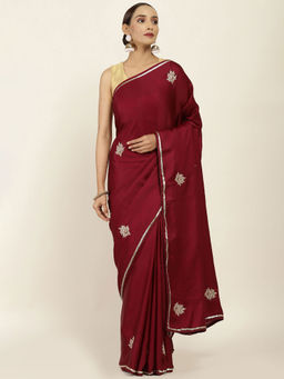 Soch - Embellished Crepe Saree with Unstitched Blouse