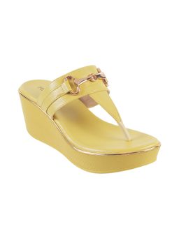 Metro - Women Casual Synthetic Yellow Wedges