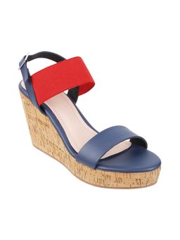 Mochi - Women Casual Synthetic Navy Blue Wedges