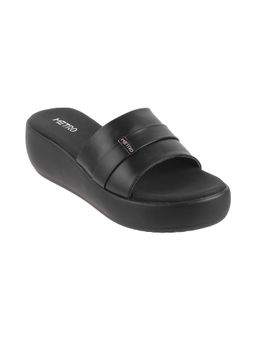Metro - Women Casual Synthetic Black Sliders