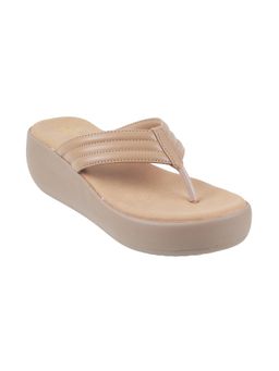 Metro - Women Casual Synthetic Beige Flipflops