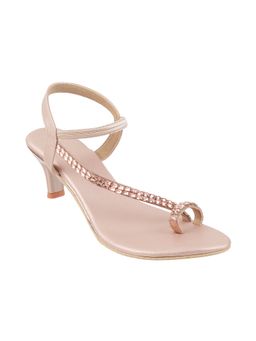 Mochi - Women Party Synthetic Rose Gold Sandals