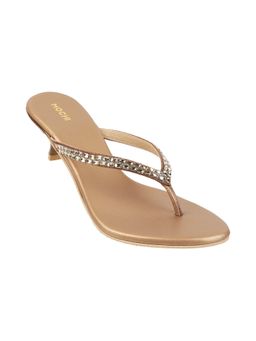 Mochi - Women Party Synthetic Antique Gold Sandals
