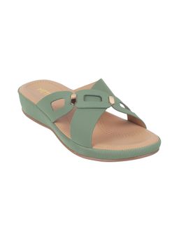 Metro - Women Casual Synthetic Green Sliders