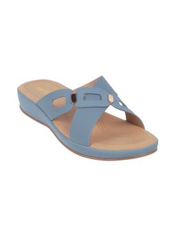 Metro - Women Casual Synthetic Blue Sliders