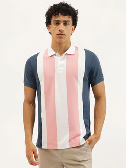 United Colors of Benetton - Multi-Color Colorblock Regular Fit Polo Neck T-Shirt