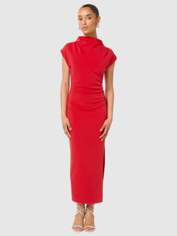Forever New - Red Solid Bodycon Dress