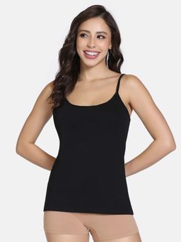 Zivame - Black Beauty Knit Cotton Solid Camisole
