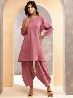 Aravalii - Muted Blush Kurta with Pant (Set of 2)