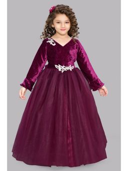 Pink Chick - Burgundy Velvet and Net Gown