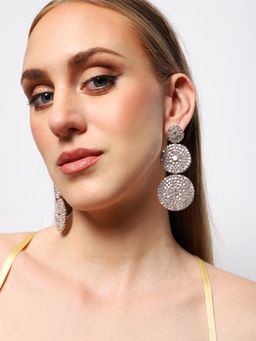 Sohi - Gold Plated Party Designer Stone Drop Earrings for Women