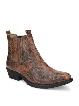 Delize - Animal Print Brown Chelsea Boots