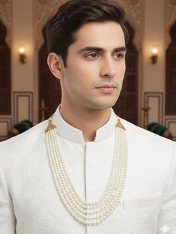 PANASH - White Brass Gold-Plated Layered Necklace