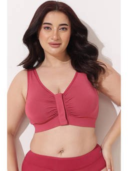 Zelena - Women Red Modal Front Open Maternity Bra