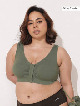 Zelena - Women Olive Modal Front Open Maternity Bra