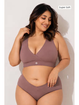 Zelena - Women Dark Brown Modal Removable Cups Maternity Bra