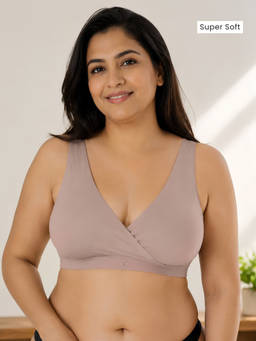 Zelena - Women Nude Modal Maternity Bra with Removable Cups
