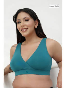 Zelena - Women Teal Modal Maternity Bra with Removable Cups