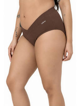 Zelena - Women Brown Modal C-Section Maternity V-Cut Brief