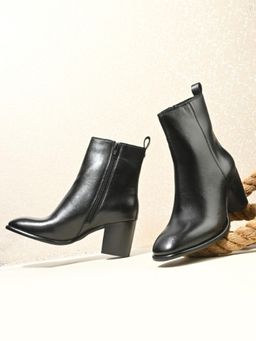 MIORAH - Blaze Women Black Leather Casual Boots