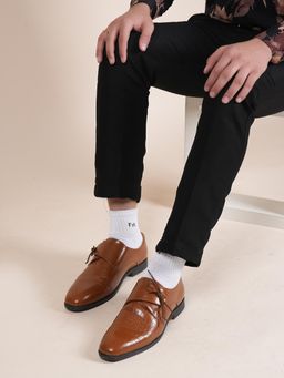 MOZAFIA - Tan Classic Lace-Ups Formal Derbies