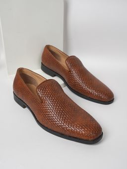 MOZAFIA - Tan Formal Slip On Loafers