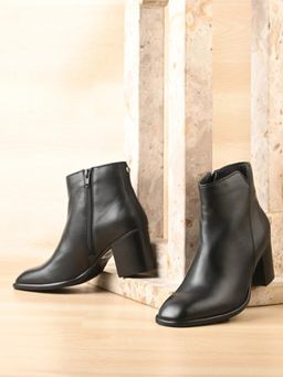 MIORAH - Luna Women Black Leather Casual Boots