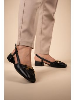 MIORAH - Majestic Women Black Casual Leather Heels