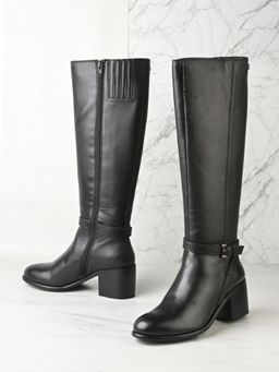 MIORAH - Noir Women Black Leather Casual Boots