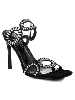London Rag - Women Black Cut Out Detail Stiletto Sandal Heels