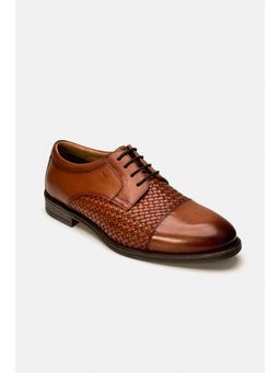 Heel Your Sole - Yago Weave Lace-Ups Tan Derbies
