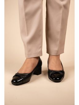 MIORAH - Zyra Women Black Casual Leather Pumps