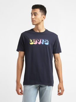 Levi's - Navy Blue Men's Brand Logo Crew Neck T-Shirt