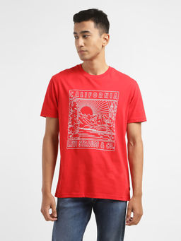 Levi's - Red Men's Graphic Print Crew Neck T-Shirt