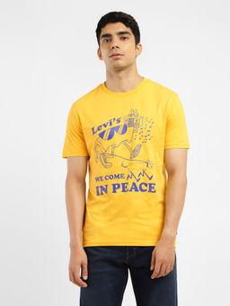 Levi's - Yellow Men's Graphic Print Crew Neck T-Shirt