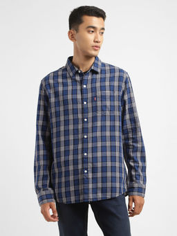 Levi's - Blue Men's Checkered Slim Fit Shirt