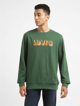 Levi's - Men's Typography Green Crew Neck Sweatshirt